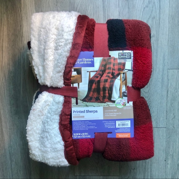 Better Homes And Gardens Bedding Sherpa Throw Red Buffalo Plaid